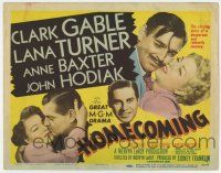 7a490 HOMECOMING TC '48 Clark Gable, Lana Turner, Anne Baxter & John Hodiak in World War II!
