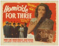 7a492 HOMICIDE FOR THREE TC '48 Audrey Long, circus murder in a mask, death has the last laugh!
