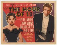 7a497 HOUR OF 13 TC '52 Peter Lawford & sexy Dawn Addams, the T killer is at large!