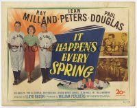 7a523 IT HAPPENS EVERY SPRING TC '49 Ray Milland & Douglas on St. Louis Cardinals baseball team!
