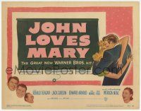 7a528 JOHN LOVES MARY TC '49 Ronald Reagan, Jack Carson, Edward Arnold, Patricia Neal