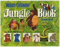 7a530 JUNGLE BOOK TC '67 Walt Disney cartoon classic, great art of Mowgli, Baloo & friends!