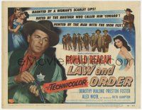 7a552 LAW & ORDER TC '53 sheriff Ronald Reagan haunted by Dorothy Malone's scarlet lips!