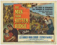 7a575 MAN FROM BITTER RIDGE TC '55 Lex Barker, Corday, the great mountain wars blaze with violence!