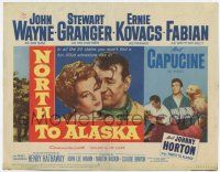 7a608 NORTH TO ALASKA TC '60 John Wayne & sexy Capucine in a fun-filled adventure in the Yukon!