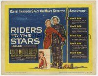 7a668 RIDERS TO THE STARS TC '54 great artwork of astronaut William Lundigan & Dawn Addams!