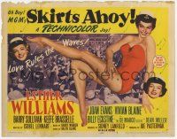 7a697 SKIRTS AHOY TC '52 sexy Esther Williams in sailor cap smiling & showing her legs!