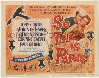 7a705 SO THIS IS PARIS TC '54 sailor Tony Curtis is on leave and in love with Gloria DeHaven!
