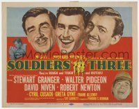 7a706 SOLDIERS THREE TC '51 Stewart Granger, Walter Pidgeon & Niven in unauthorized Gunga Din!