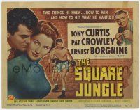 7a721 SQUARE JUNGLE TC '56 Pat Crowley, Borgnine, boxing Tony Curtis fighting in the ring!