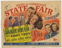7a722 STATE FAIR TC '45 Jeanne Crain, Dana Andrews, Dick Haymes, Rodgers & Hammerstein!