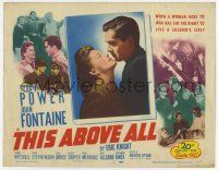 7a755 THIS ABOVE ALL TC R52 Tyrone Power, Joan Fontaine goes to war & lives a soldier's life!