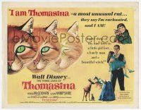7a763 THREE LIVES OF THOMASINA TC '64 Walt Disney, great art of unusual winking & smiling cat!
