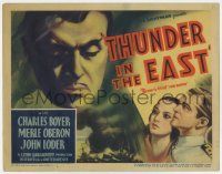 7a766 THUNDER IN THE EAST TC '35 cool art of Japanese Charles Boyer, Merle Oberon & John Loder!
