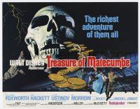 7a781 TREASURE OF MATECUMBE TC '76 Walt Disney, cool artwork of giant skull & gold coins!