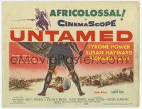 7a796 UNTAMED TC '55 Tyrone Power & sexy Susan Hayward in Africa with native tribe!