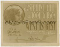7a816 WEST IS BEST TC '20 Josephine Hill, but no Hoot Gibson shown, it's a Universal Western!