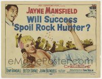 7a829 WILL SUCCESS SPOIL ROCK HUNTER TC '57 sexy Jayne Mansfield wearing only a sheet, Tony Randall