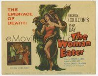 7a837 WOMAN EATER TC '59 art of wacky tree monster eating only the most beautiful victims!