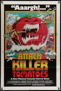7b055 ATTACK OF THE KILLER TOMATOES 1sh '79 wacky monster artwork by David Weisman!