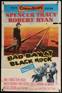 7b061 BAD DAY AT BLACK ROCK 1sh '55 Spencer Tracy tries to find out what happened to Kamoko!