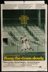 7b068 BANG THE DRUM SLOWLY 1sh '73 Robert De Niro, image of New York Yankees baseball stadium!