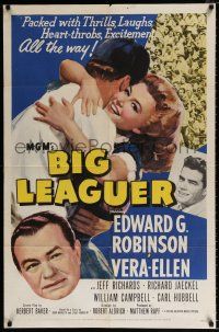 7b099 BIG LEAGUER 1sh '53 Edward G. Robinson, Vera-Ellen, Robert Aldrich directed, baseball!