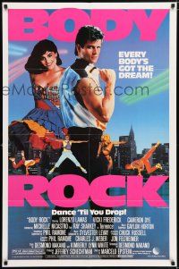 7b121 BODY ROCK 1sh '84 Lorenzo Lamas & Vicki Frederick break-dancing in New York!