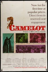 7b147 CAMELOT awards 1sh '67 Richard Harris as King Arthur, Vanessa Redgrave as Guenevere!