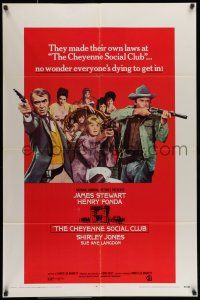 7b160 CHEYENNE SOCIAL CLUB 1sh '70 Jimmy Stewart, Henry Fonda w/guns & ladies of the night!
