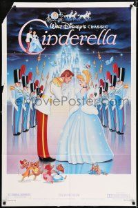 7b163 CINDERELLA 1sh R87 Walt Disney classic romantic cartoon, image of prince & mice!