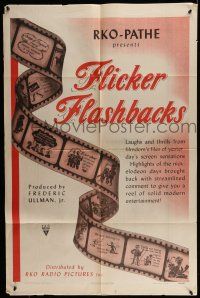 7b258 FLICKER FLASHBACKS style A 1sh '43 cool RKO silent film compilation, laughs and thrills!