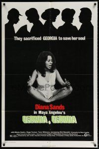 7b285 GEORGIA, GEORGIA 1sh '72 Maya Angelou, Diana Sands, they sacrificed Georgia to save her soul
