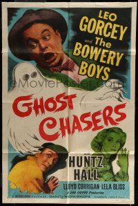 7b286 GHOST CHASERS 1sh '51 Leo Gorcey & The Bowery Boys, wacky horror comedy art!