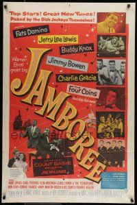 7b412 JAMBOREE 1sh '57 Fats Domino, Jerry Lee Lewis & other early rockers pictured!