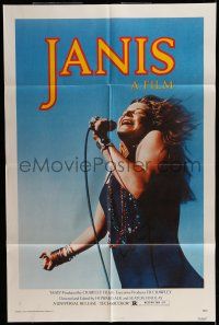 7b414 JANIS 1sh '75 great image of Joplin singing into microphone by Jim Marshall, rock & roll!