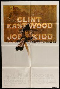 7b423 JOE KIDD 1sh '72 cool art of Clint Eastwood pointing double-barreled shotgun!