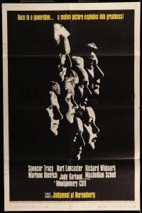 7b429 JUDGMENT AT NUREMBERG 1sh '61 Spencer Tracy, Judy Garland, Burt Lancaster, Marlene Dietrich!
