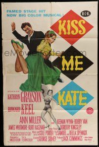 7b447 KISS ME KATE 1sh '53 great art of Howard Keel spanking Kathryn Grayson, Ann Miller!