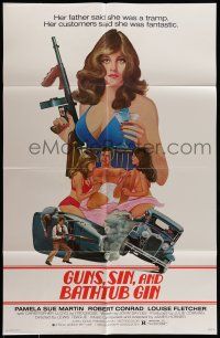 7b454 LADY IN RED 1sh '79 art of sexy Pamela Sue Martin, Guns, Sin & Bathtub Gin!