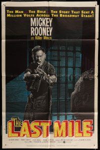7b456 LAST MILE 1sh '59 great image of Mickey Rooney as Killer Mears breaking out of Death Row!