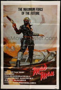 7b475 MAD MAX 1sh R83 George Miller post-apocalyptic classic, Mel Gibson art by Garland!