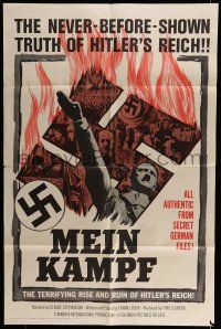 7b499 MEIN KAMPF 1sh '60 terrifying rise and ruin of Hitler's Reich from secret German files!