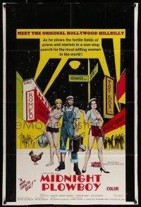 7b508 MIDNIGHT PLOWBOY 1sh '71 hillbilly sex in Hollywood, Midnight Cowboy parody!