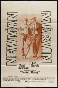 7b628 POCKET MONEY 1sh '72 great full-length portrait of Paul Newman & Lee Marvin!