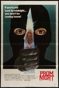 7b645 PROM NIGHT 1sh '80 Jamie Lee Curtis won't be coming home if she's not back by midnight!
