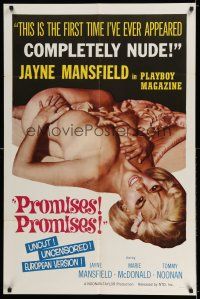 7b646 PROMISES PROMISES style A 1sh '63 sexy image of Jayne Mansfield almost completely naked!