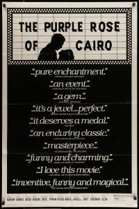 7b656 PURPLE ROSE OF CAIRO reviews 1sh '85 Jeff Daniels steps out of movie into Mia Farrow's life!