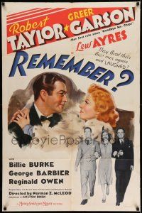7b675 REMEMBER style C 1sh '39 Greer Garson gives Robert Taylor amnesia so they can start again!