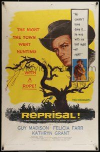 7b676 REPRISAL 1sh '56 Guy Madison, Felicia Farr, the town went hunting with a rope!